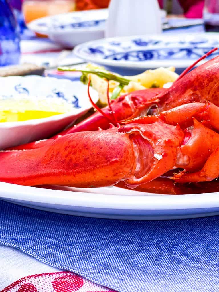 A Quick and Easy Rainy Day Lobster Table setting.