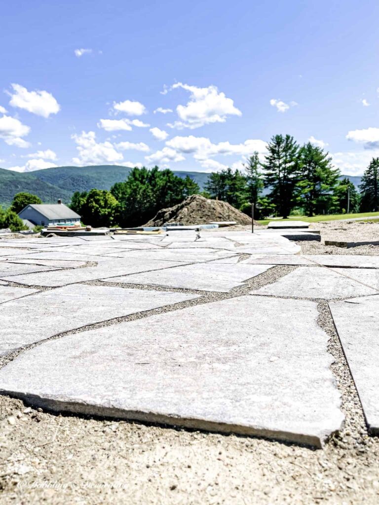 Corinthian granite close up of patio in the making.