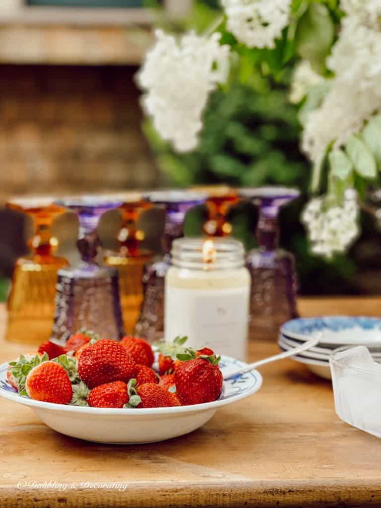 A bowl of Strawberries.