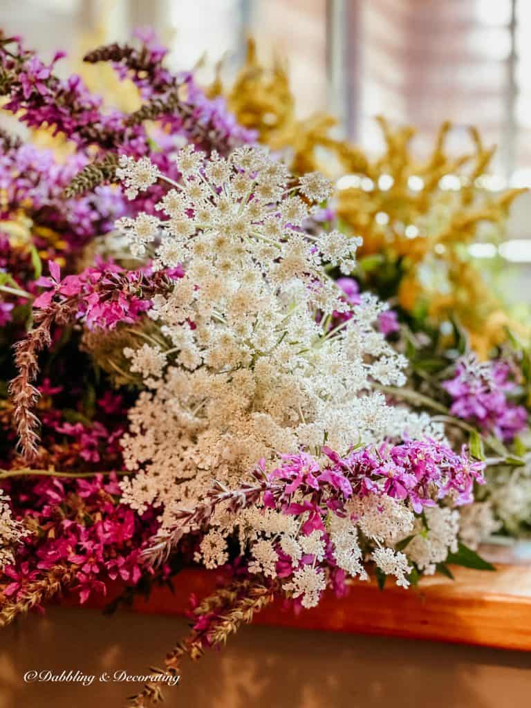 Colorful gathered wildflowers for arrangements.