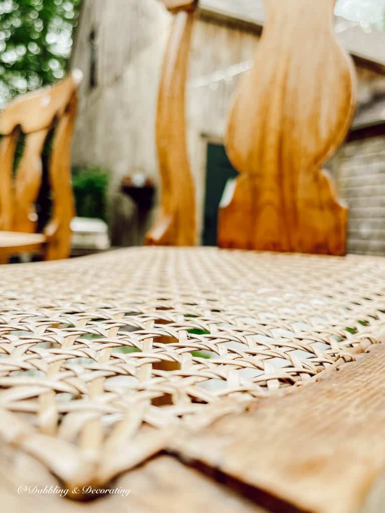 Close up of cane on the chair