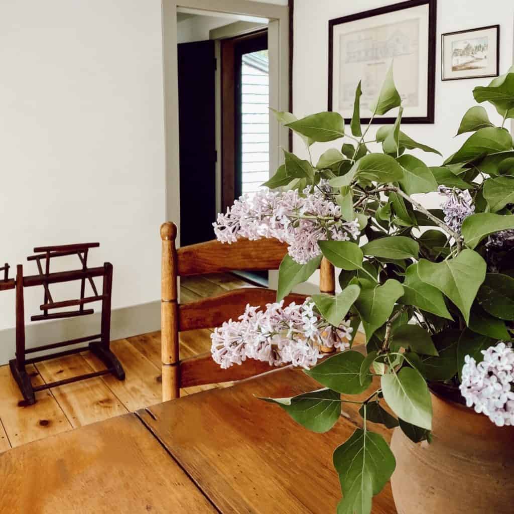 Colonial House Drawings on Dining Room Wall