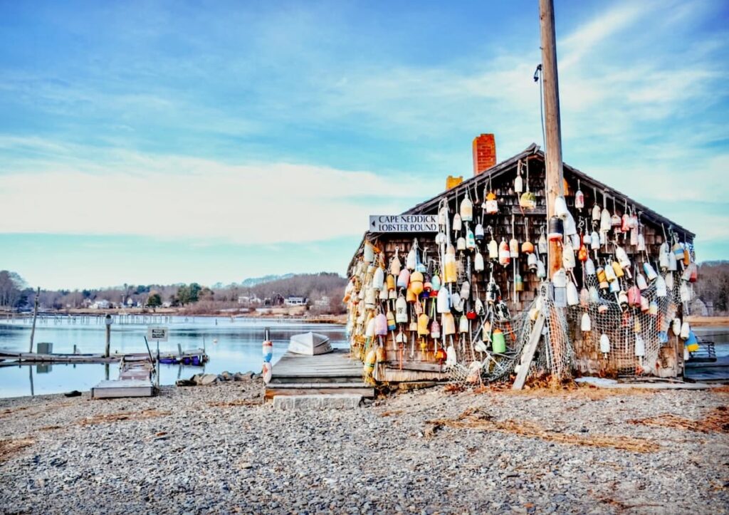 Cape Neddick Lobster Pound boat house in Maine.