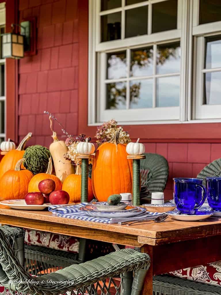 October Blue Fall Tablescape
