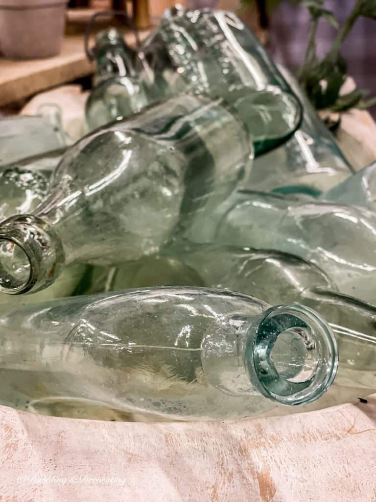 Vintage blue bottles