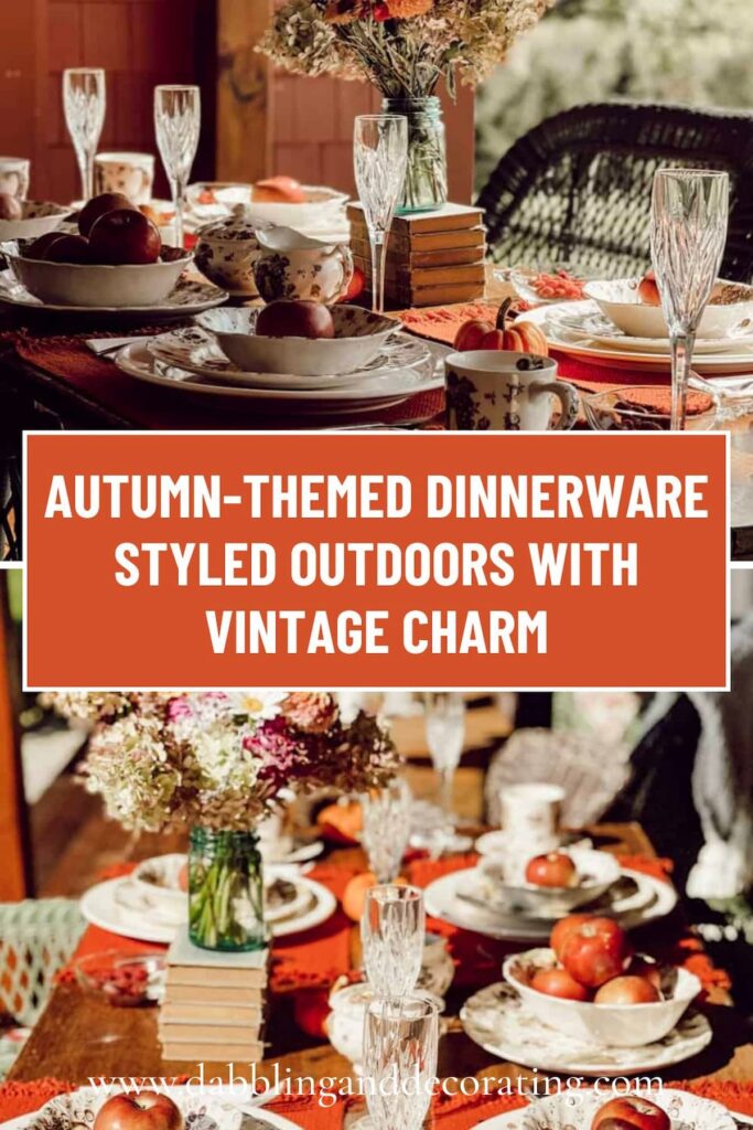 Autumn-Themed Dinnerware Styled Outdoors with Vintage Charm