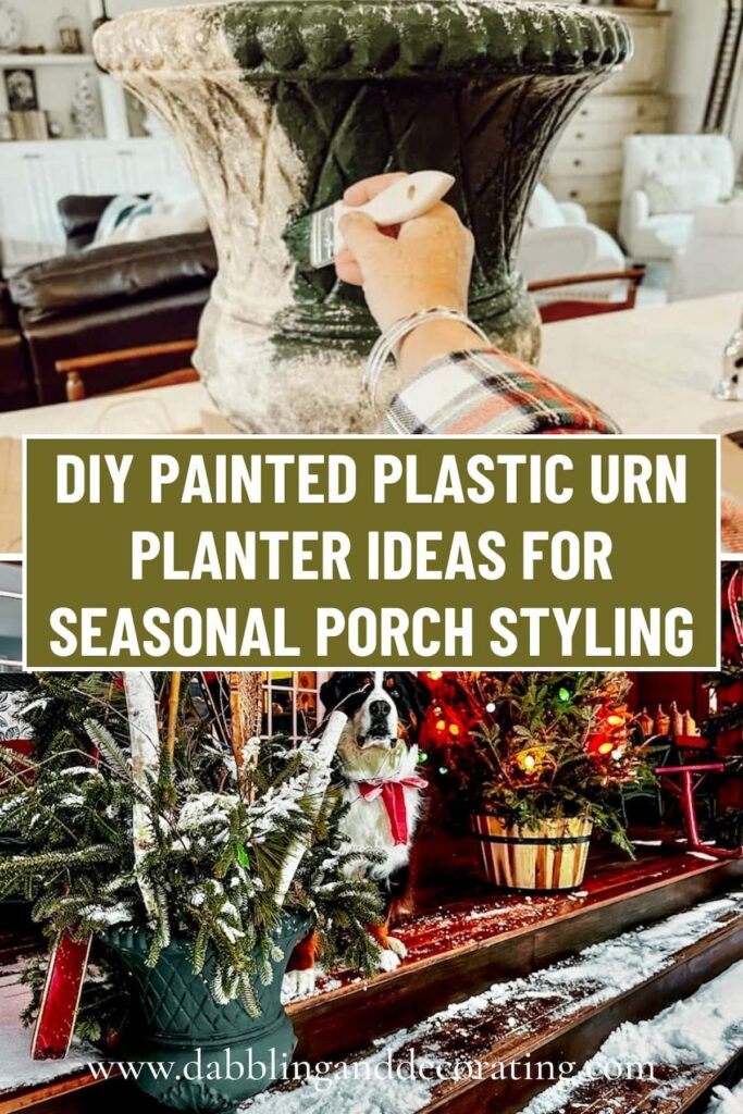 DIY Painted Plastic Urn Planter Ideas for Seasonal Porch Styling