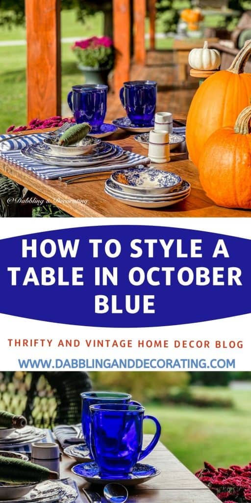 How to Style a Table in October Blue Pin for Pinterest