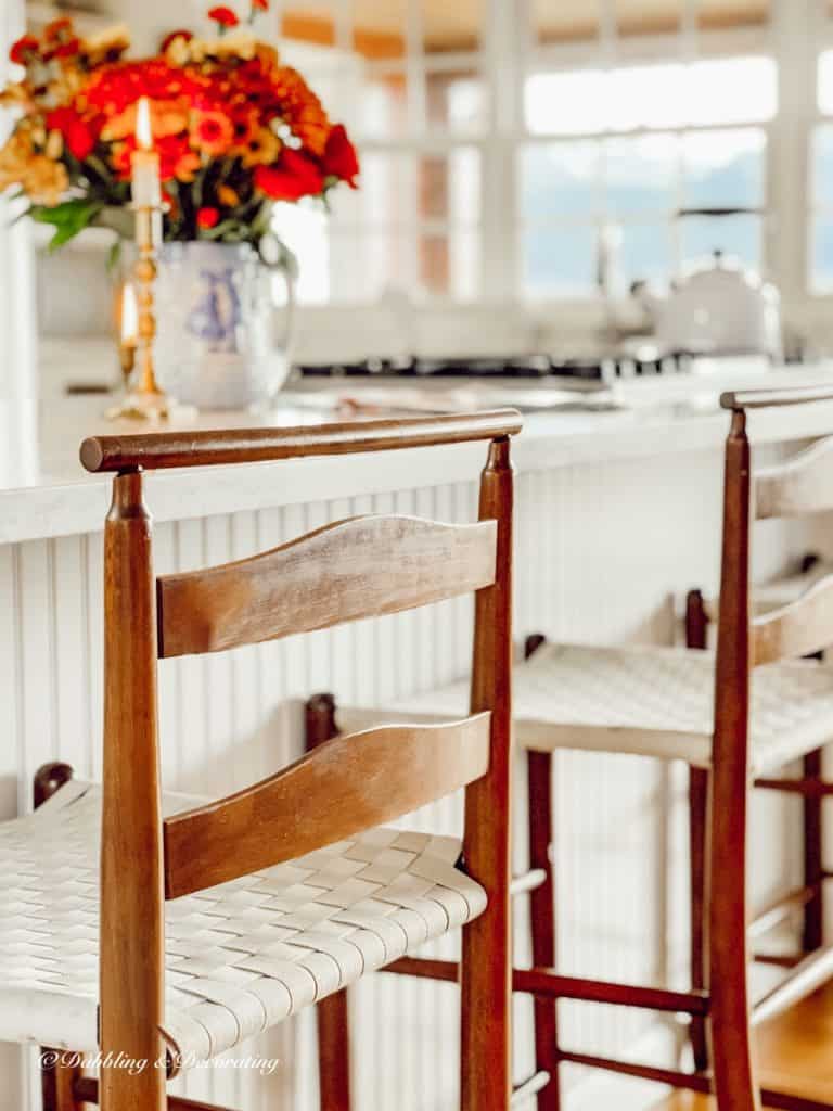 Winter White Farmhouse Kitchen stools