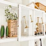 Salvaged Windows and Brass Candlesticks