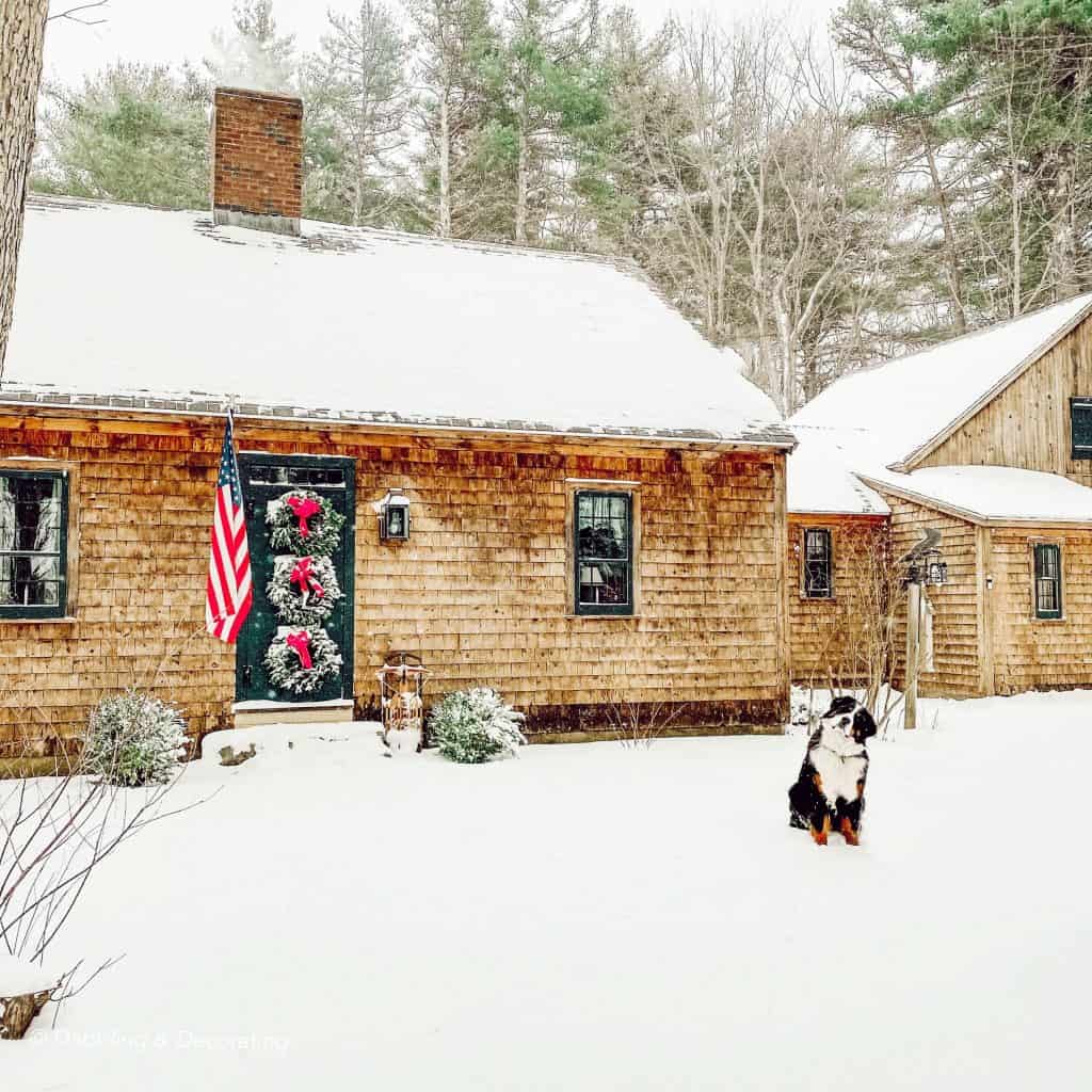 Christmas Wreaths on Cape Cod Home