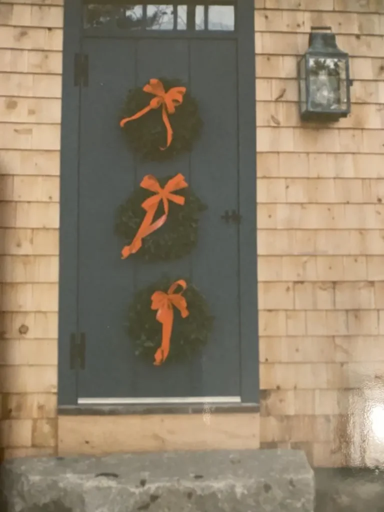 Christmas Front Door with Wreaths