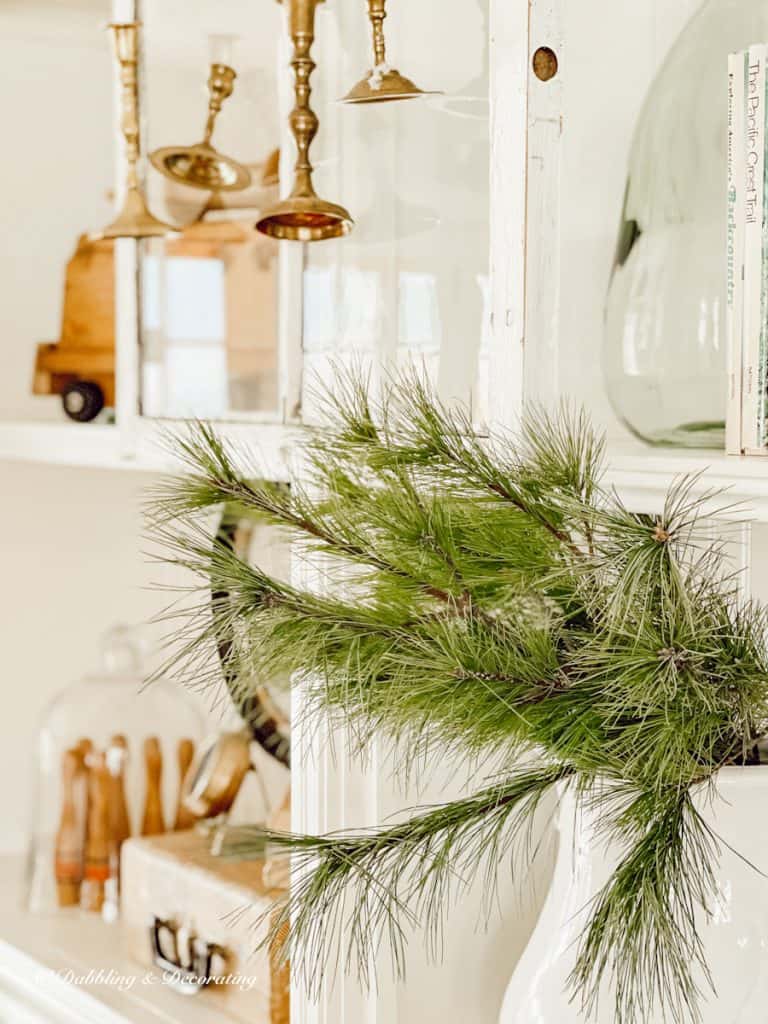 Cozy Winter Neutral Built-Ins with  greenery