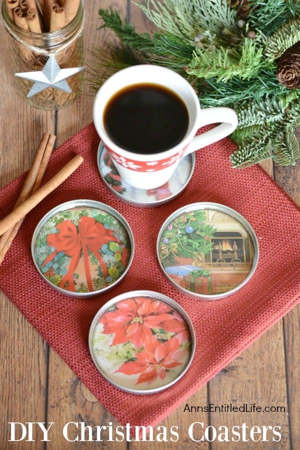 DIY Christmas Coasters, thrift store makeovers.