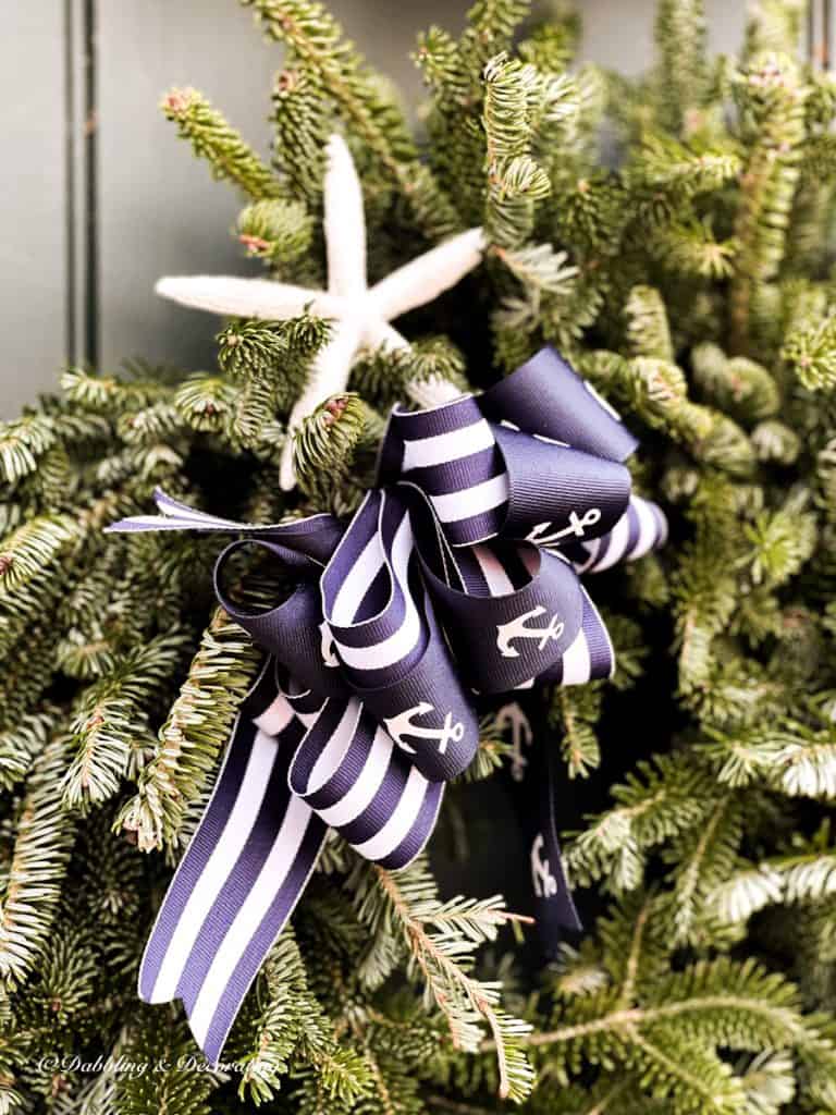 Christmas Front Door Wreath  with Starfish