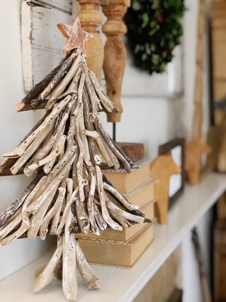 Scandinavian Christmas Mantel thrift store makeovers