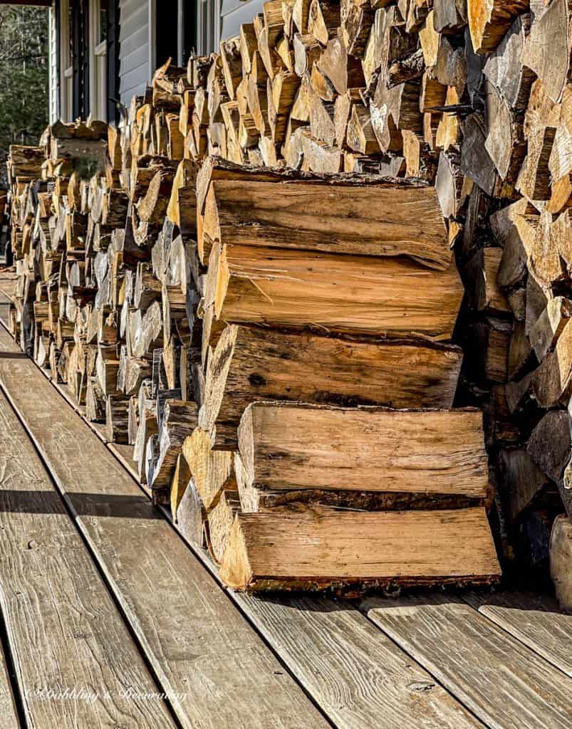 Firewood for a cozy ski lodge fireplace