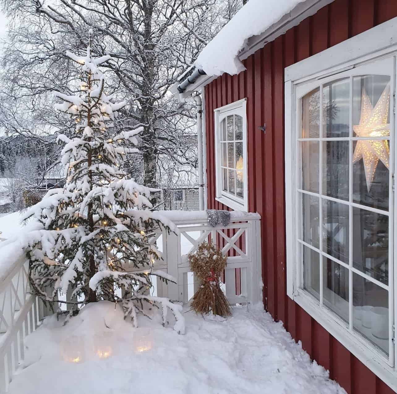 Christmas Tree on Porch