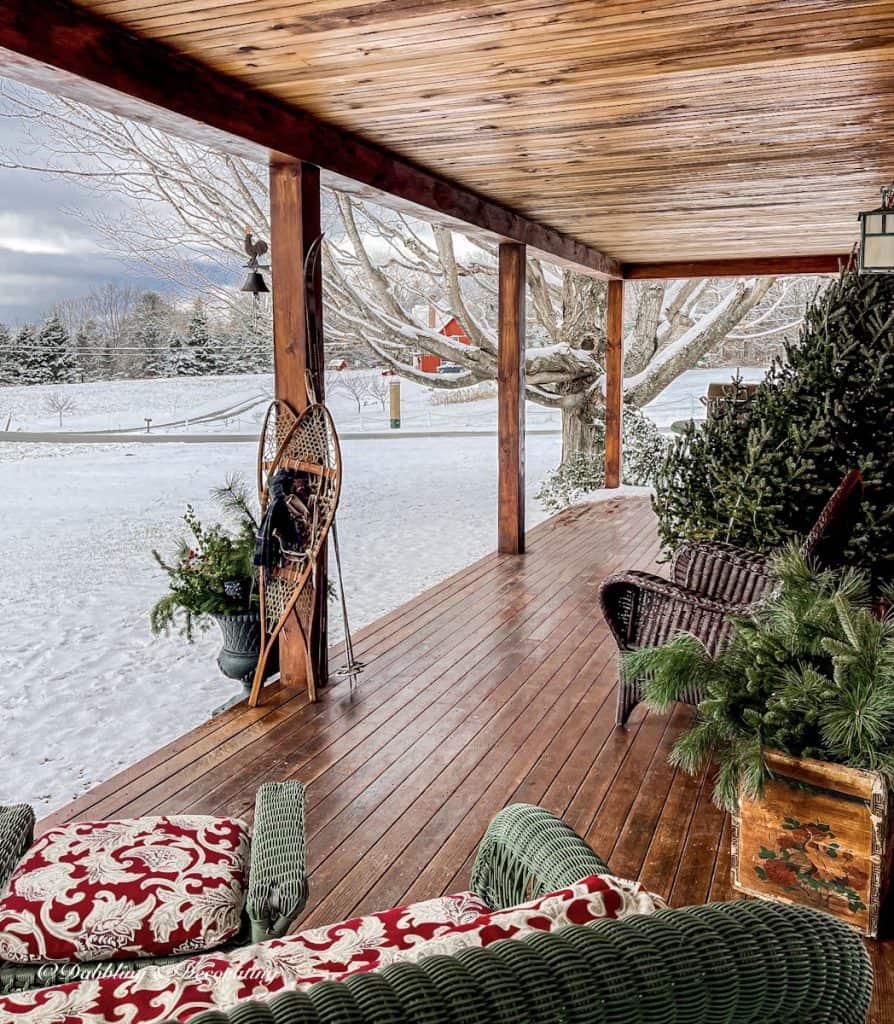 Vintage Ski Lodge Porch