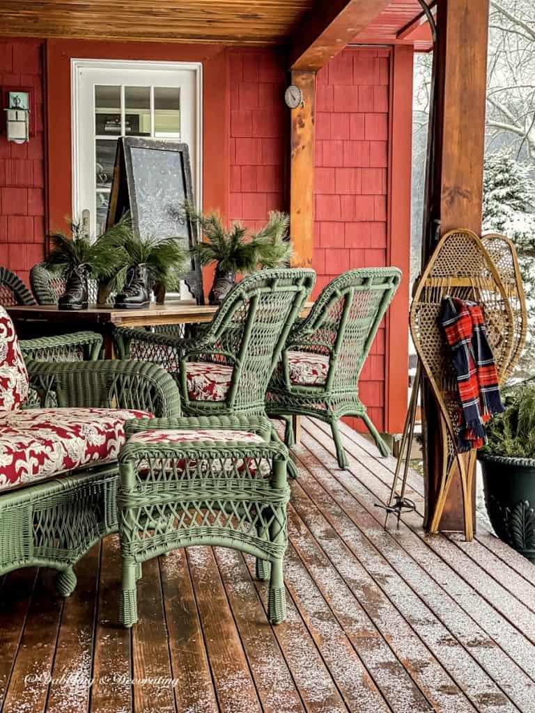 Vintage Ski Lodge Porch