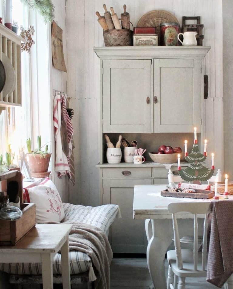 Swedish Home Corner with cozy Christmas details.