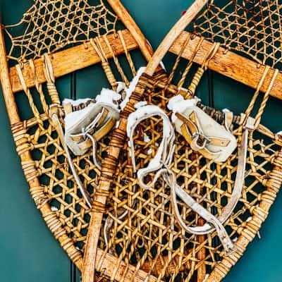 Front Door Ski Lodge Vintage Snowshoes