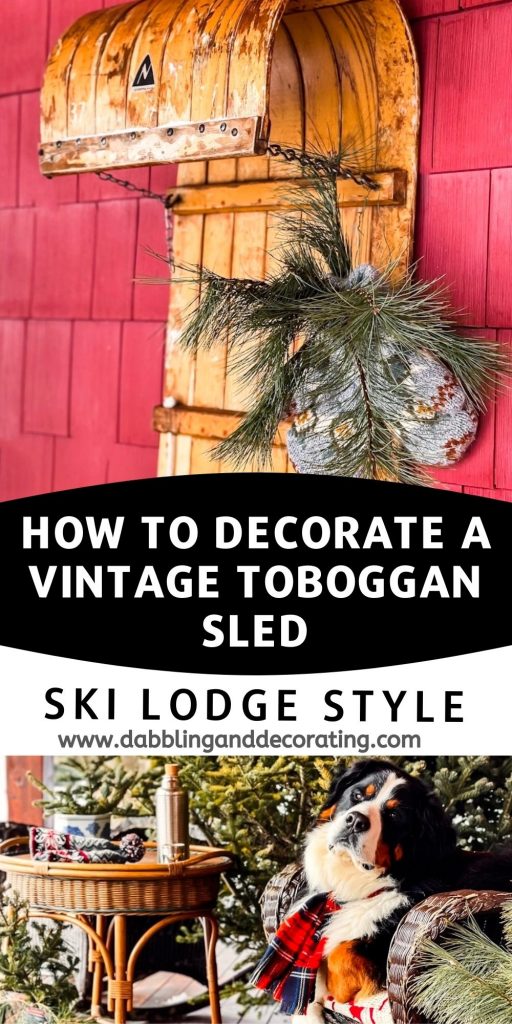 How to decorate a vintage toboggan Sled