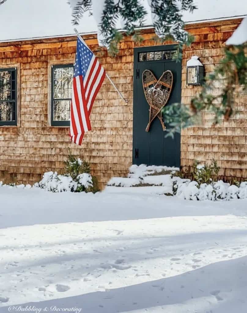 Front Door Ski Lodge Vintage Snowshoes