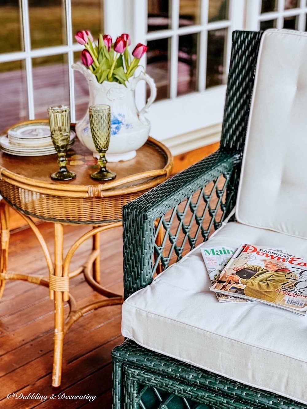 Wicker Furniture Spring Back Porch Ideas Dabbling & Decorating