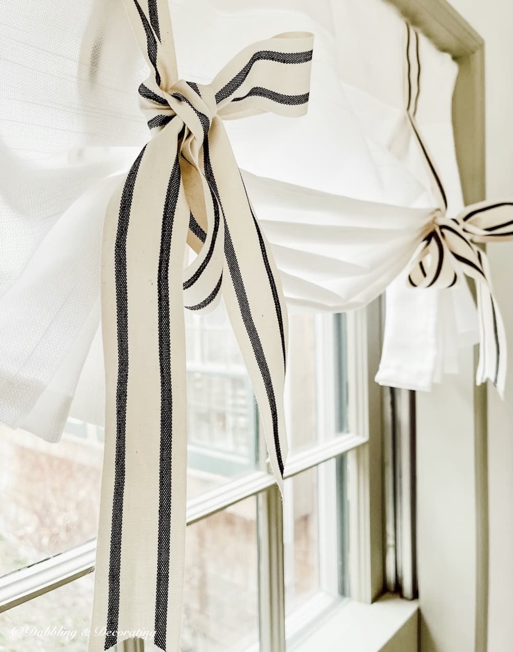 How to Hang TieUp Valance Curtains Dabbling & Decorating