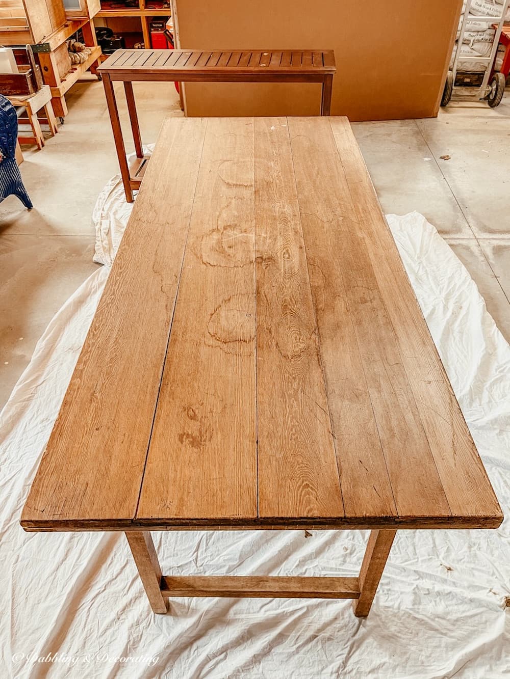 Wallpaper Table Before Refinishing