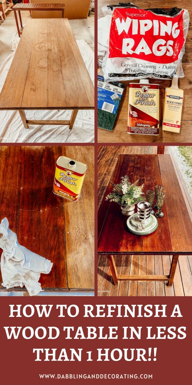 How To Refinish a Wood Table in 1 Hour Dabbling & Decorating