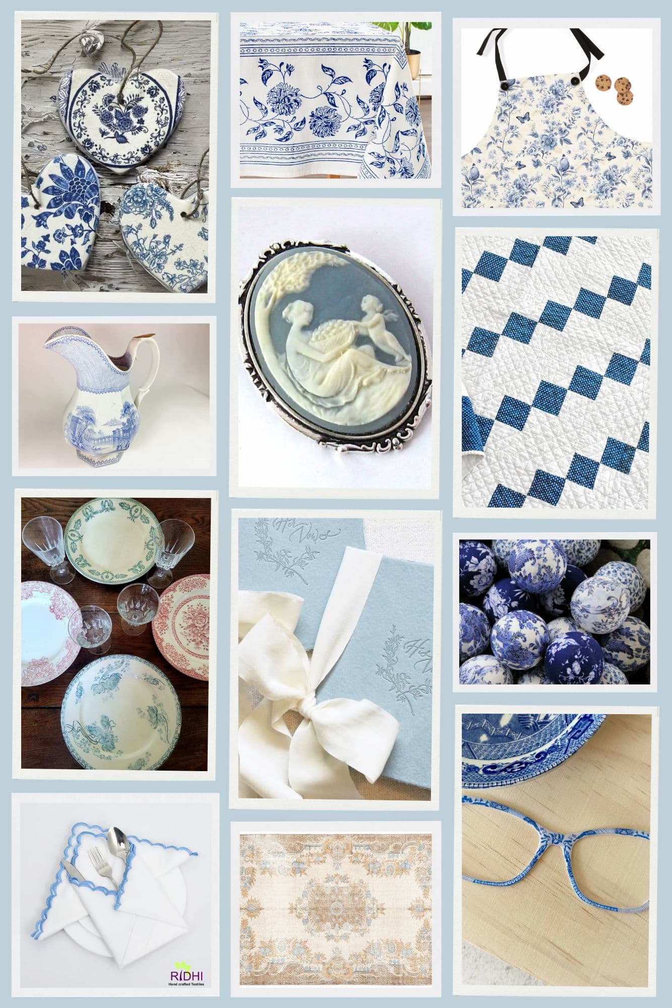75+ Vintage Womens Day Gift Ideas Blue and White 