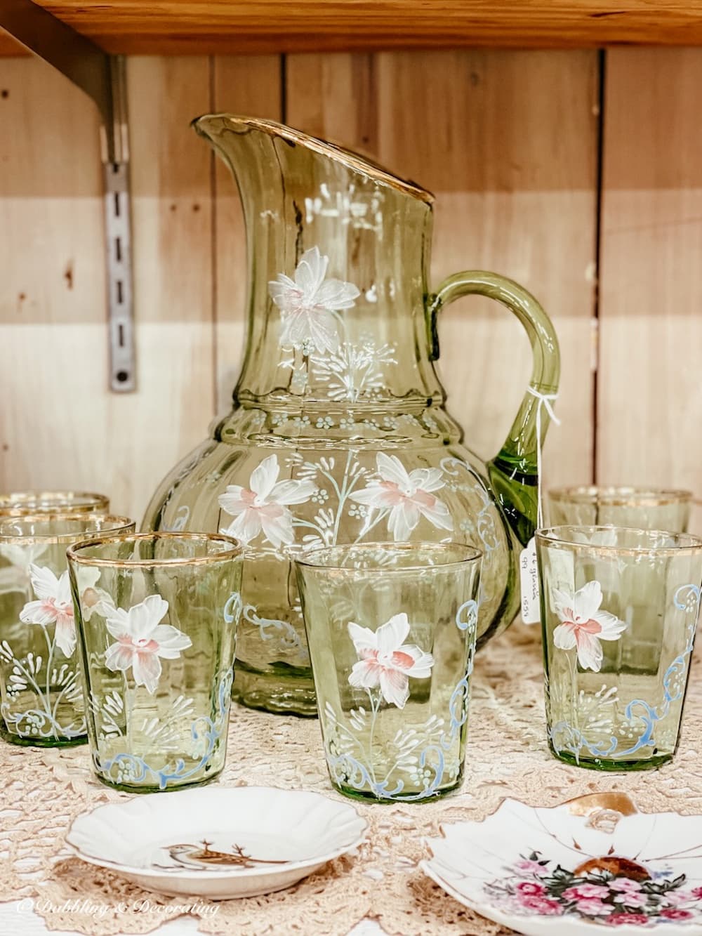 Vintage green Lemonade Set.