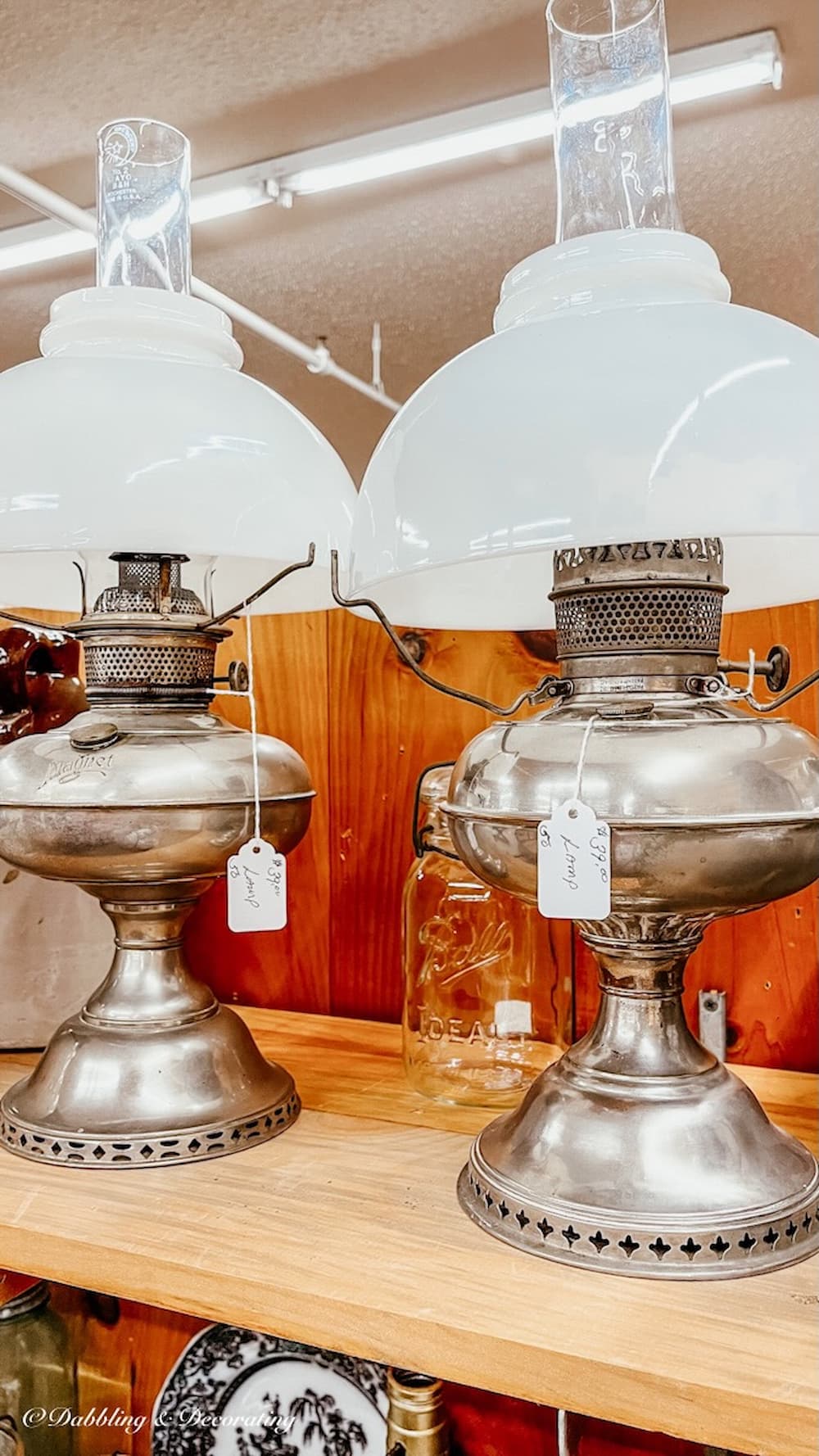 Antique Pewter Lamps