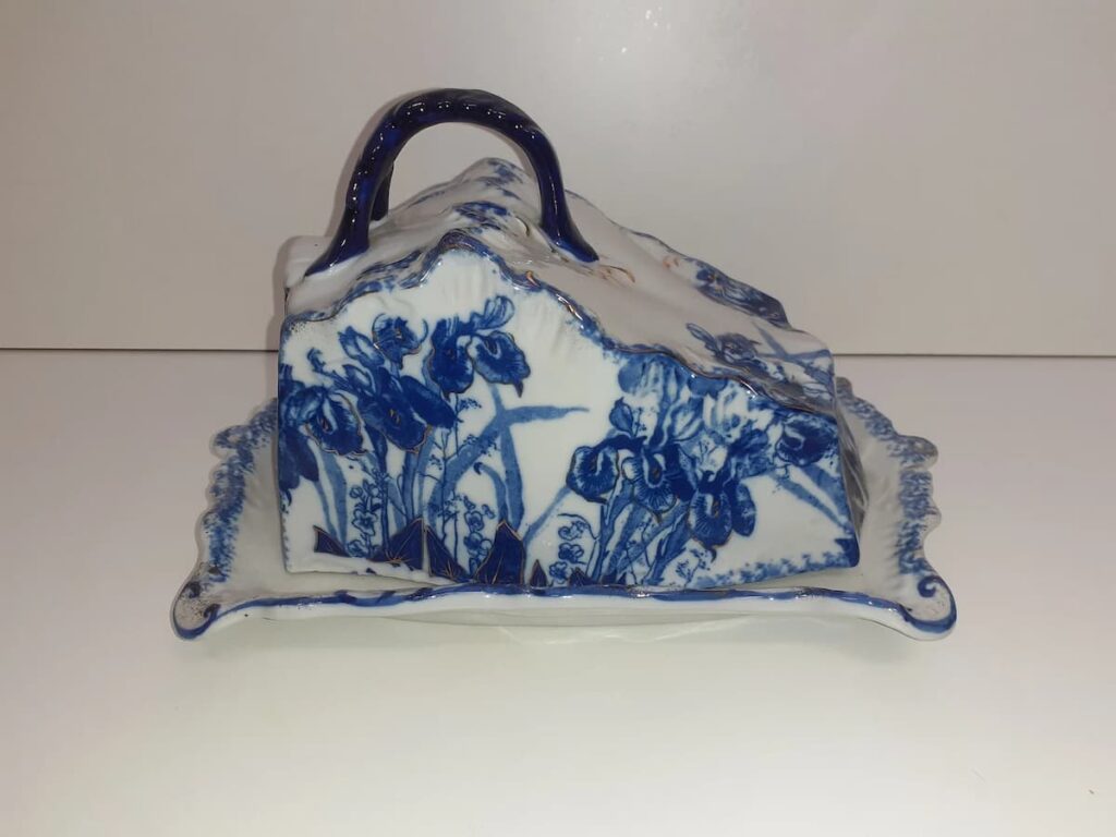 Blue and White Vintage Cheese Dish