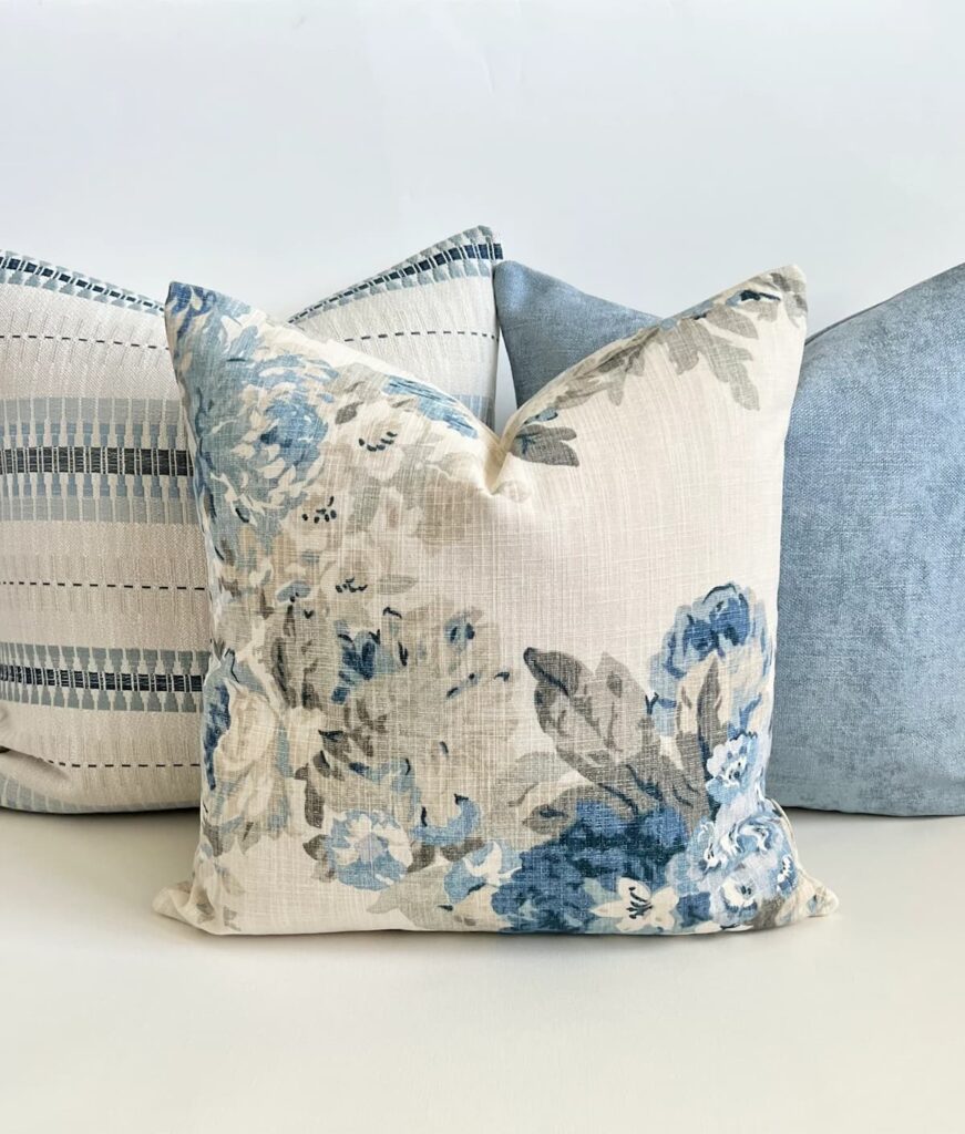 Blue and White Pillow