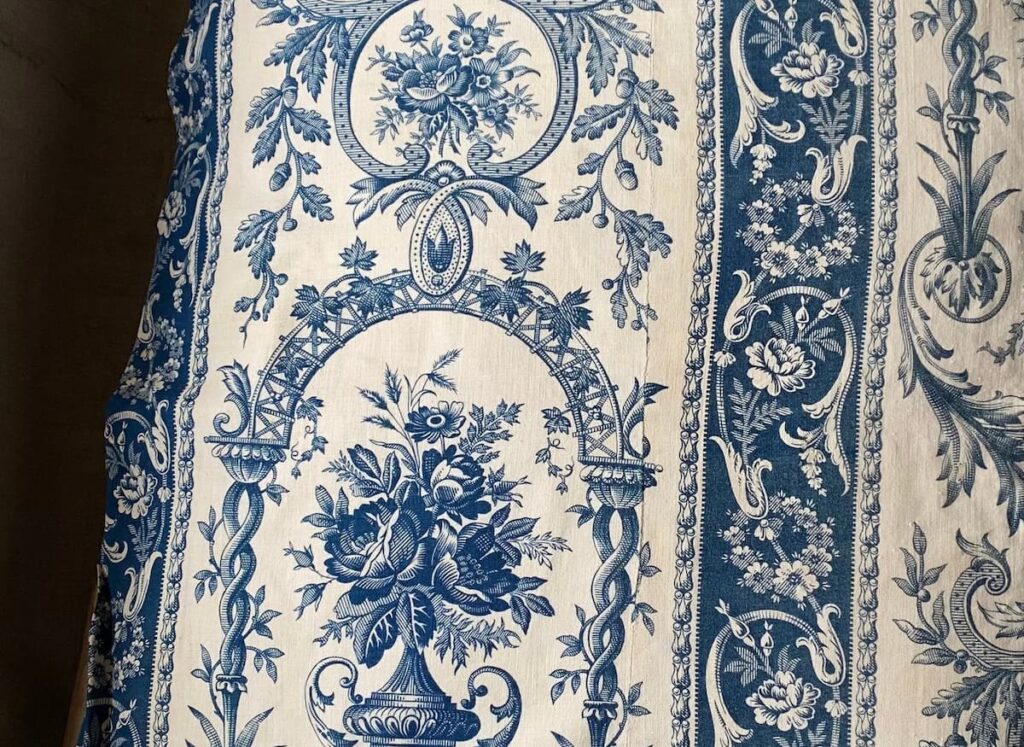 Blue and White Vintage Toile Material