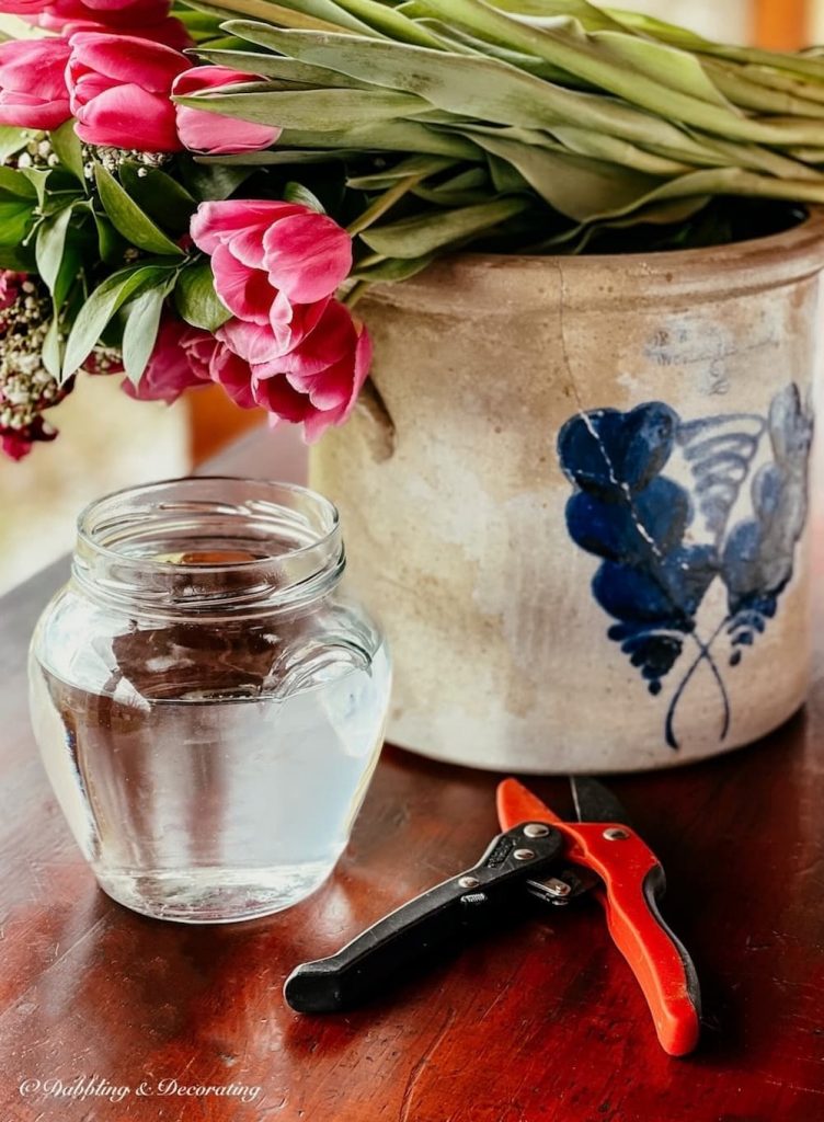 Vintage Rock for Back Porch Flower Arrangement