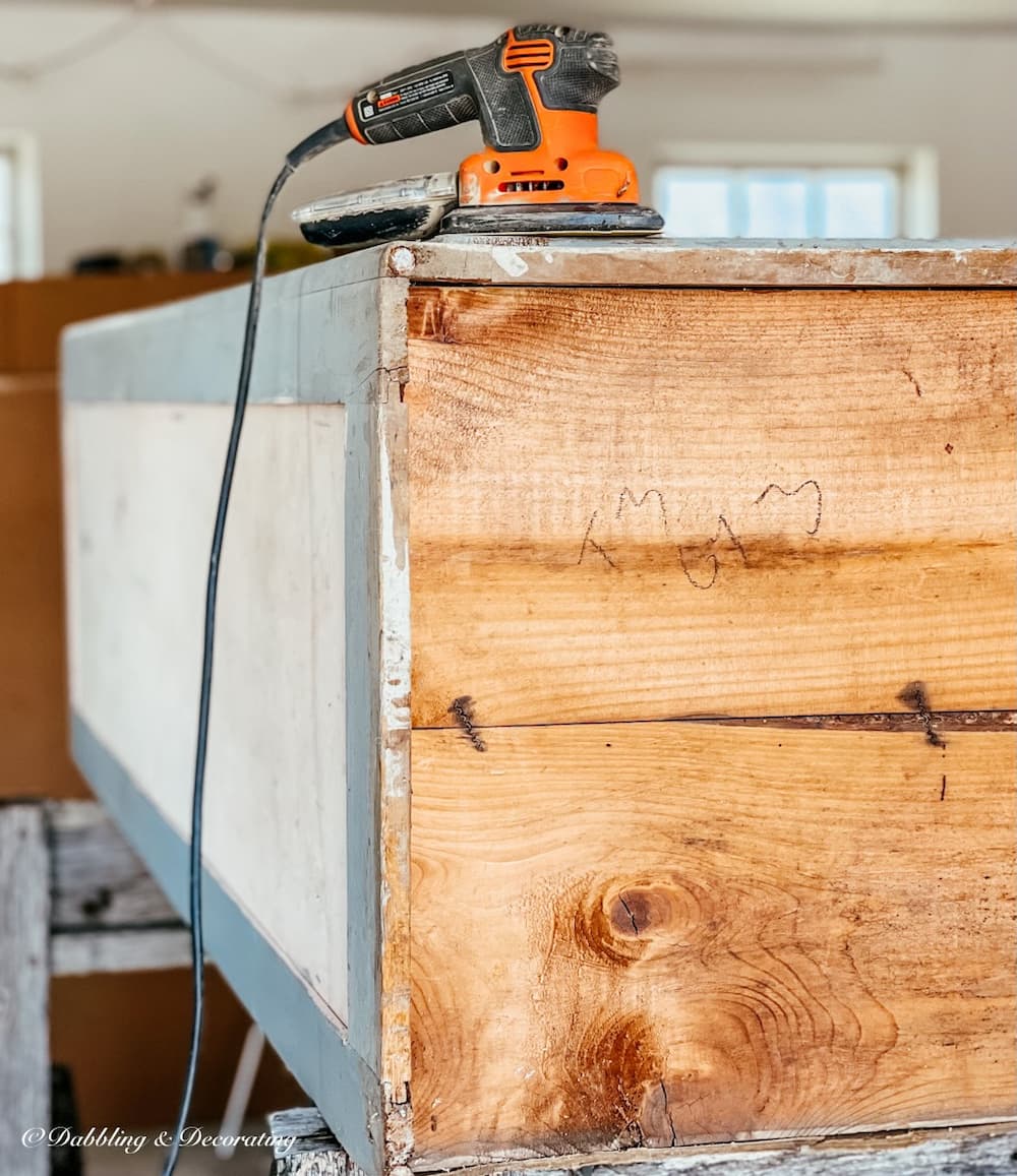 Thrifted Wardrobe Closet DIY with Sander.