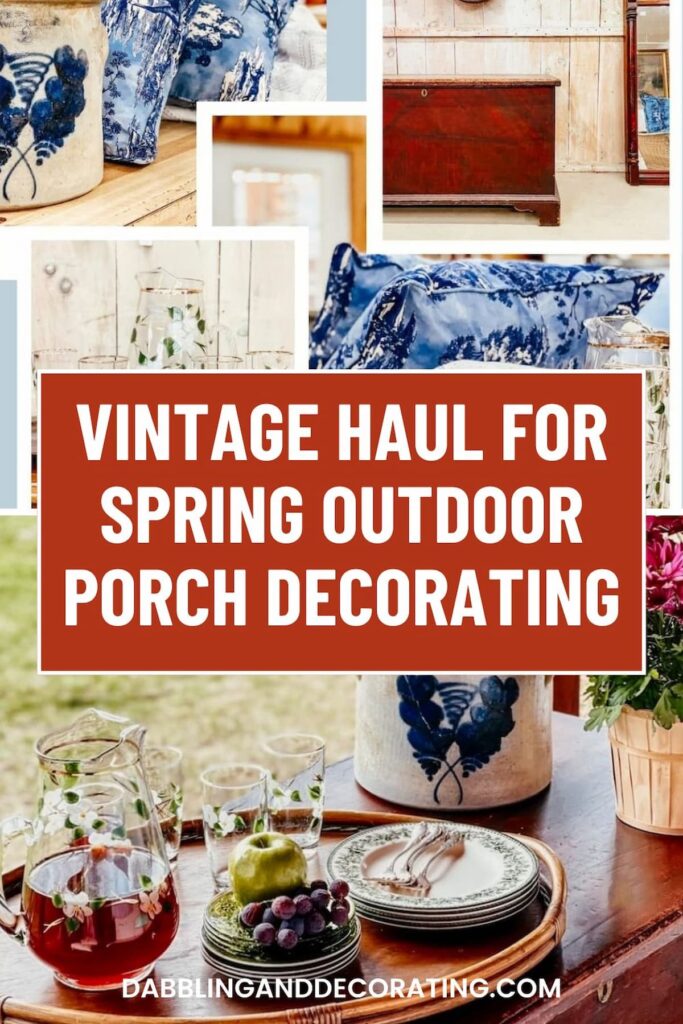 Vintage Haul for spring outdoor porch decorating