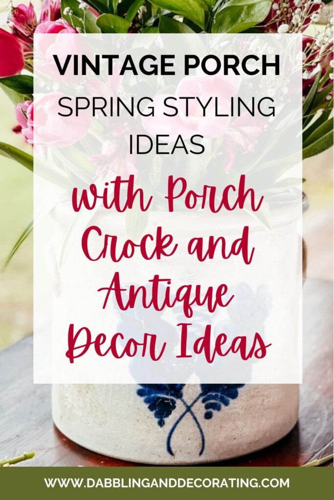 How can I style porch crock decor for different seasons?