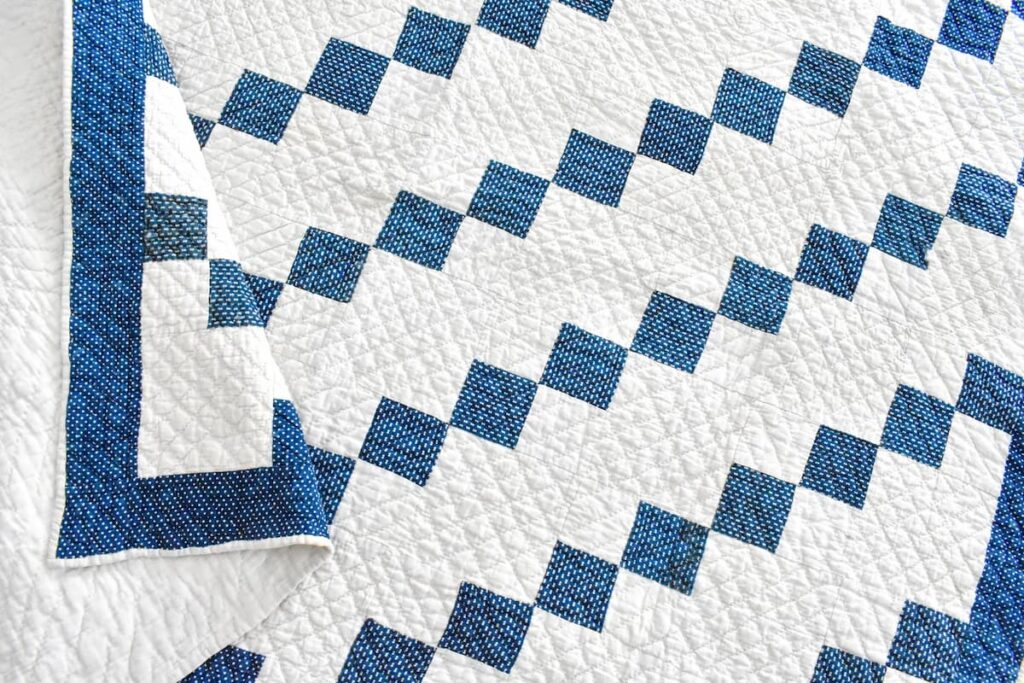 Womens day gift, blue and white quilt