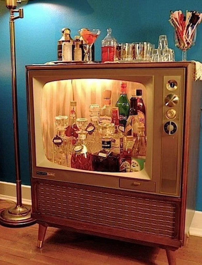 Television Hollowed out into Vintage Bars