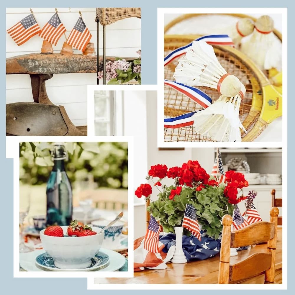 Collage of Vintage Patriotic Decor Ideas