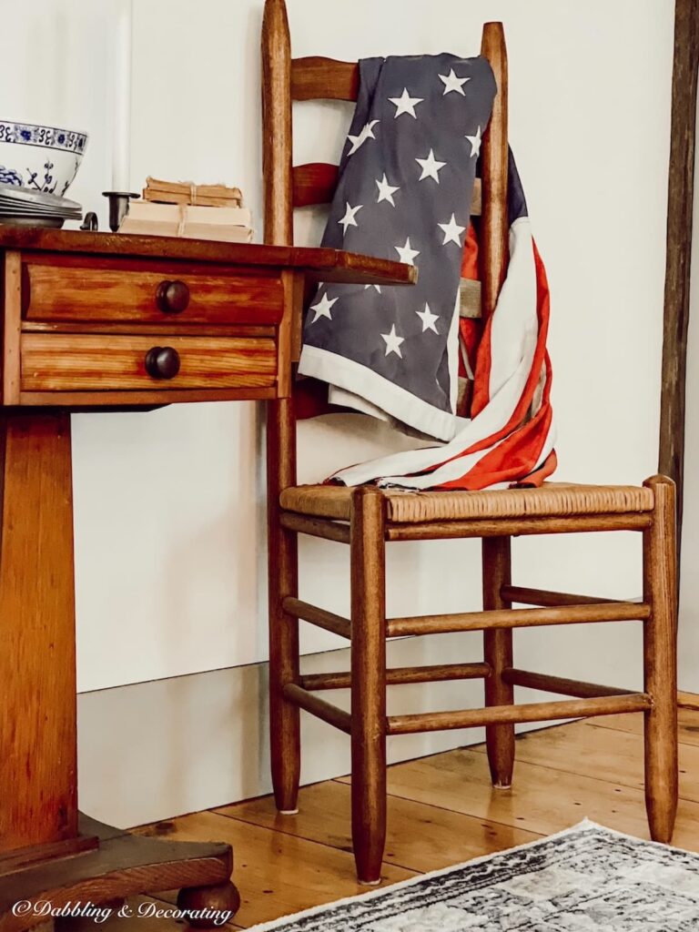 Vintage Americana decor ideas with antiques in a collected home with Old New England style.