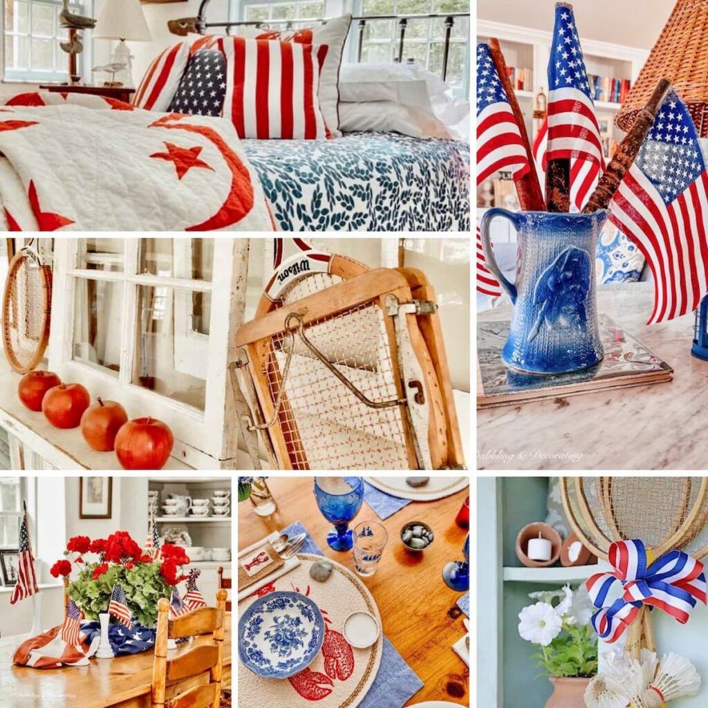 12+ Patriotic Decorating Guide photo collage.