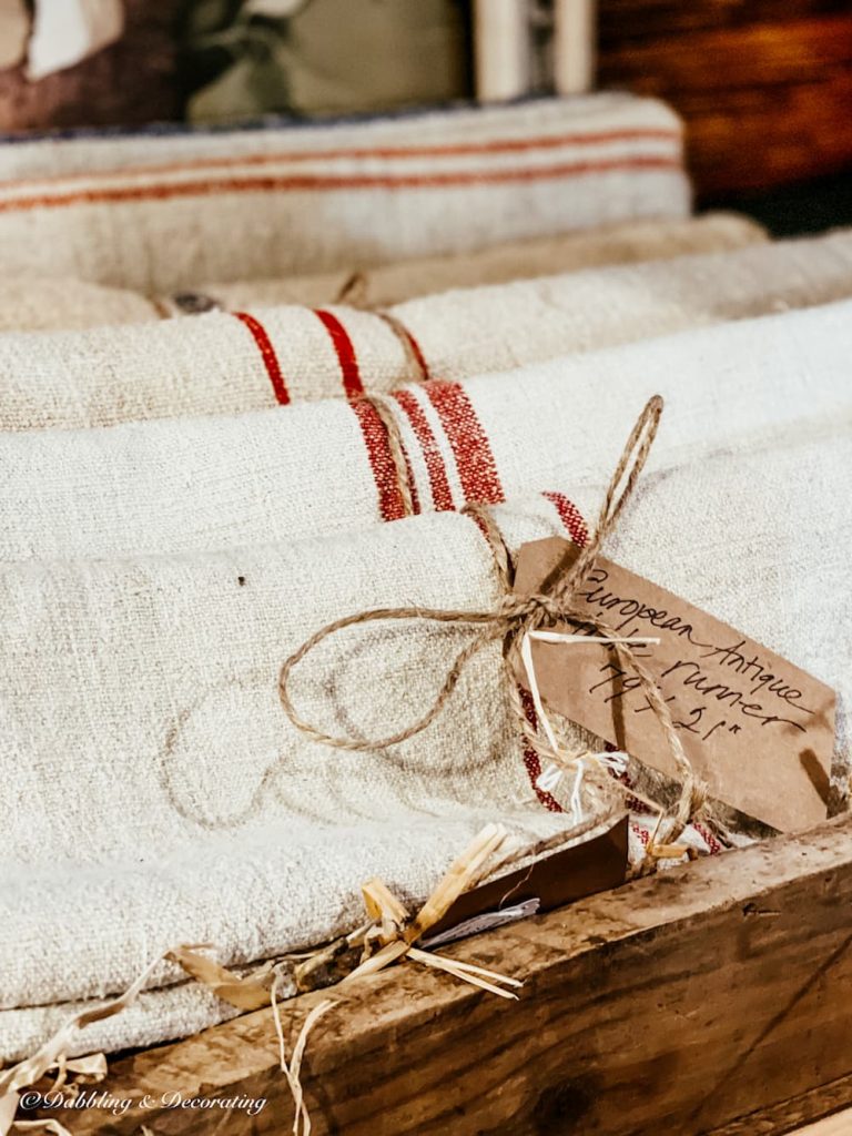 French Country Linens at Sage Farms Antiques.