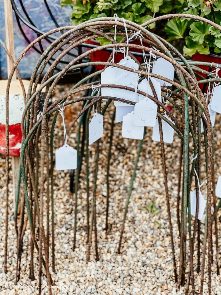 Antique gardening stakes at Sage Farms Antiques.