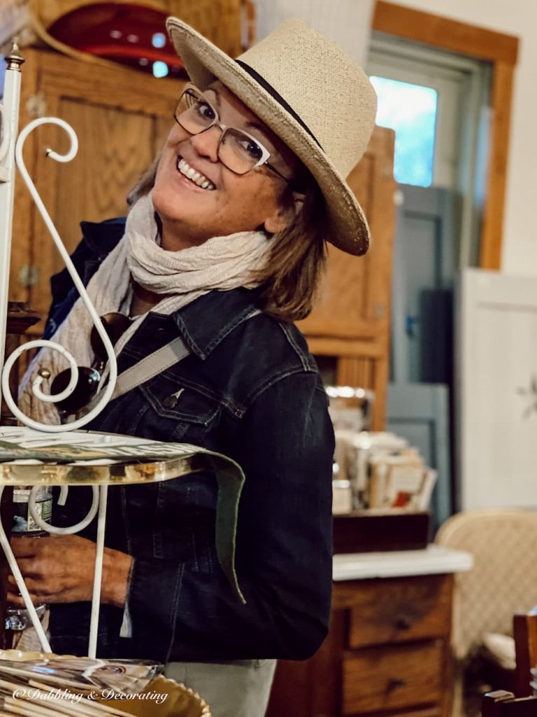 Girl in Hat at Sage Farm Antiques Early Evening Buy Event